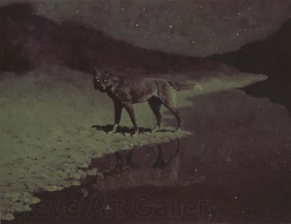Frederic Remington Moon-light,wolf (mk43) France oil painting art